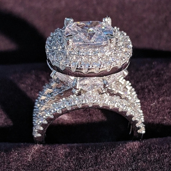 SOLD SOLD Halo Engagement Ring. S8 - Picture 3 of 5